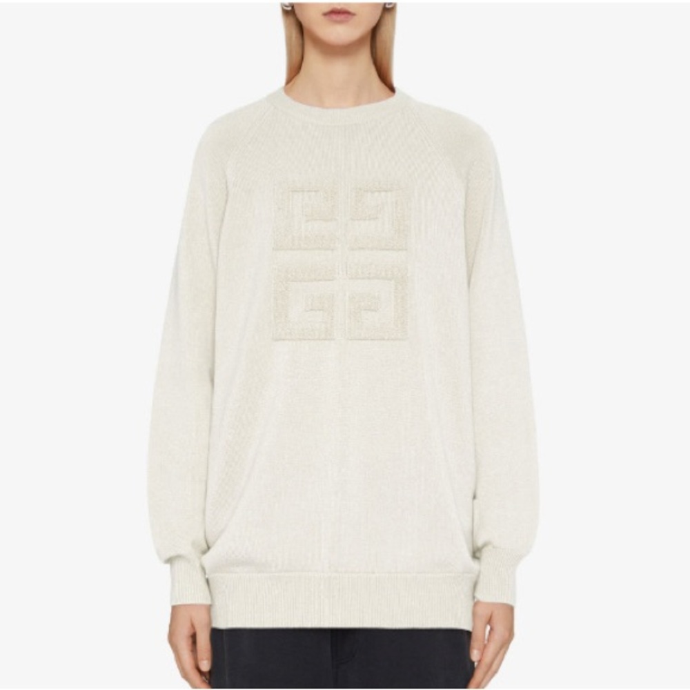 NWT Givenchy Monogram Cashmere Sweater in Ivory Size M